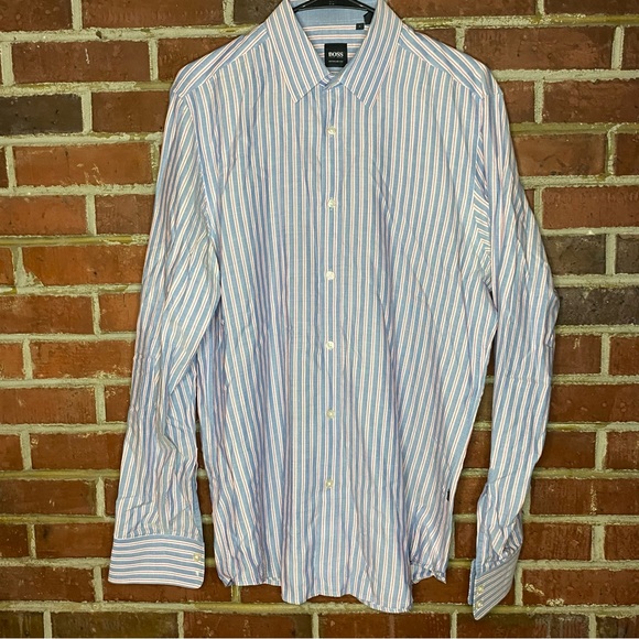 Hugo Boss Men’s Regular Fit Button Down Shirt Size L - Picture 1 of 10